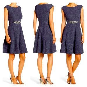 Eliza J sparkle charcoal A-line dress